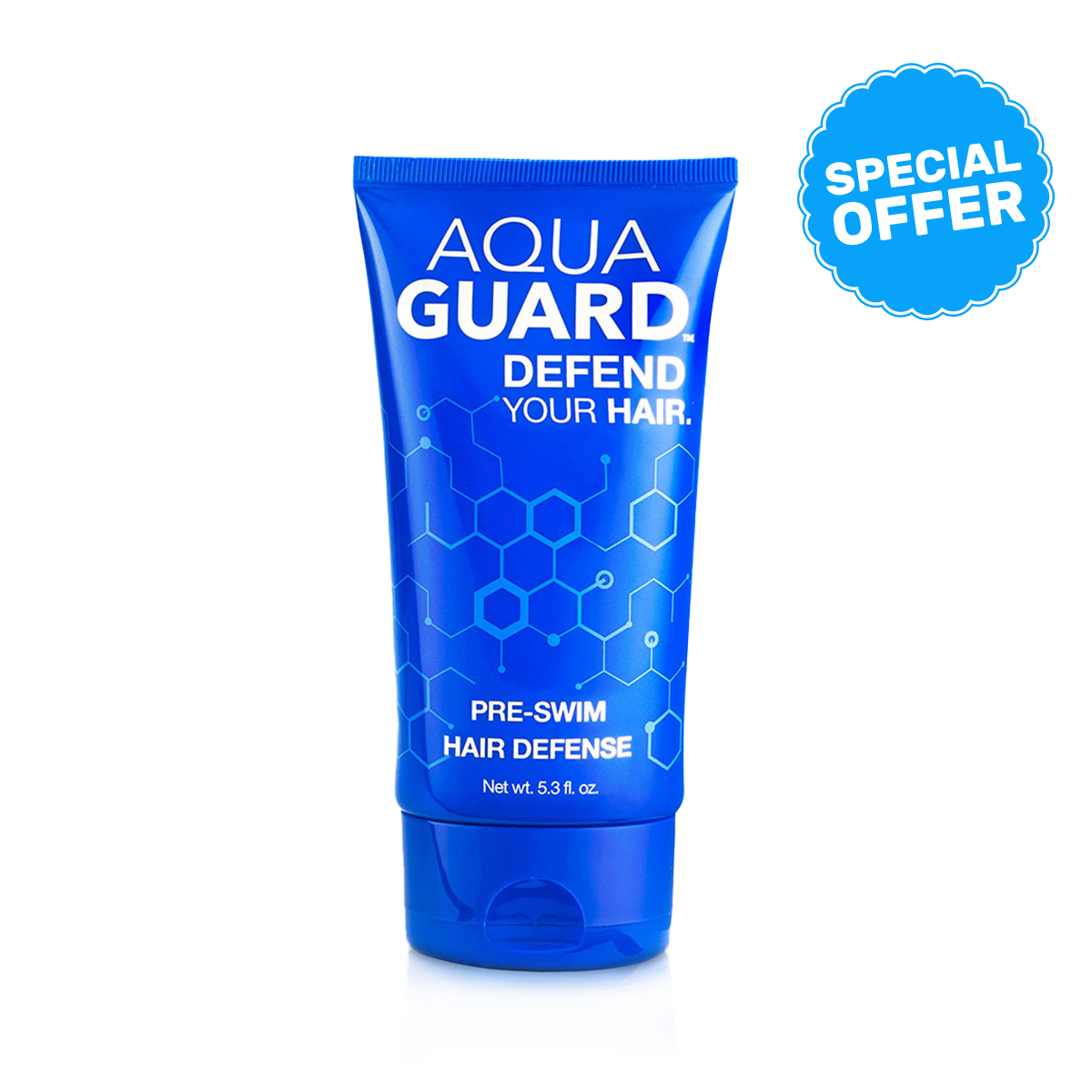 Aqua Guard Pre Swim Hair Defense. 5.3 fl. oz. tube. Defend your hair! Keep you hair hydrated while you swim in the pool, or at the beach.
