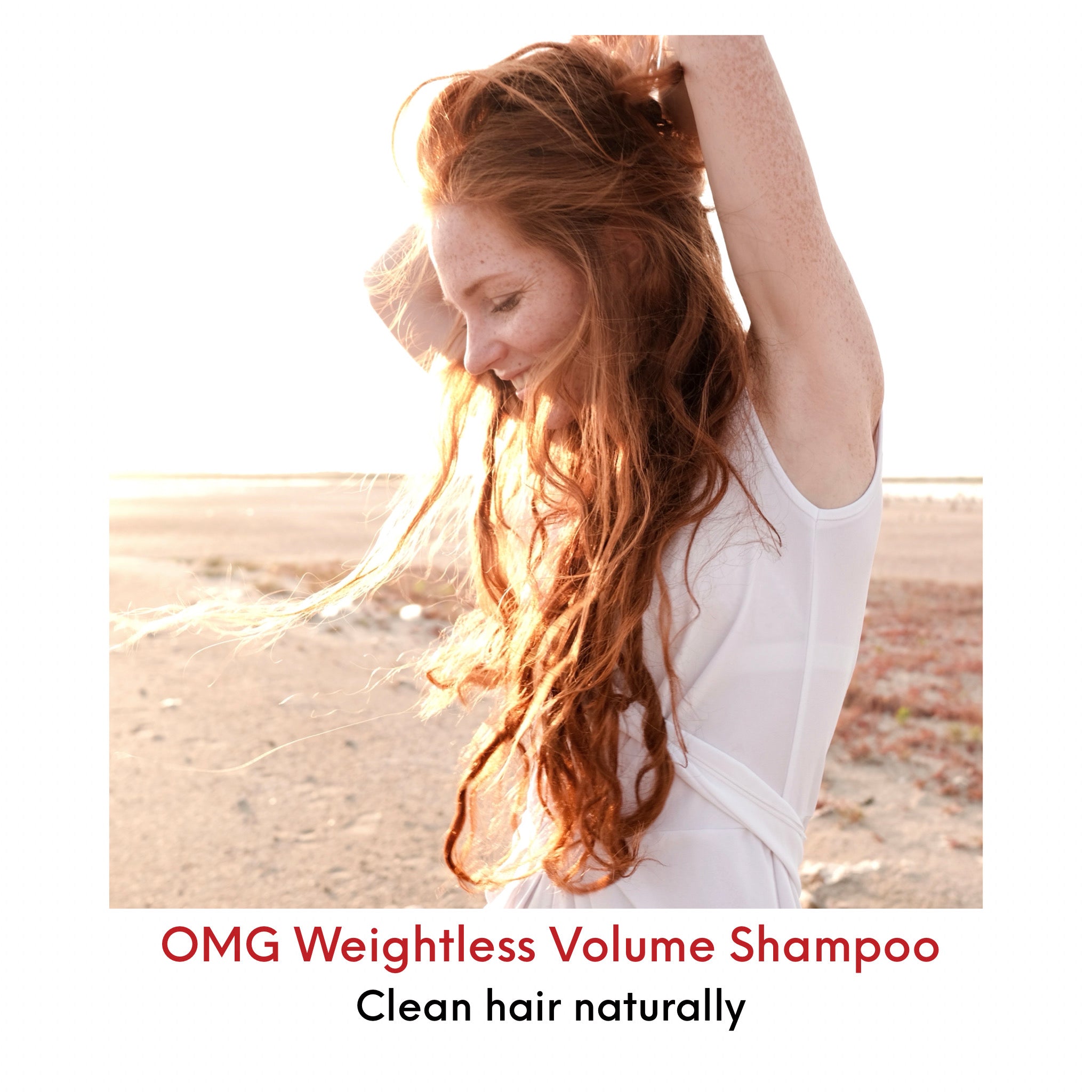 OMG Weightless Volume Shampoo, clean hair naturally